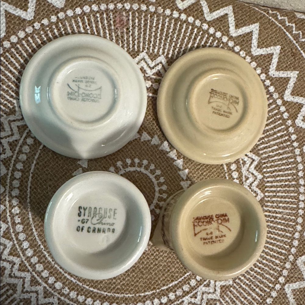 Syracuse China Econo-Rim Ceramic Cream and butter pat sets railroad/hotel ware - Picture 4 of 6